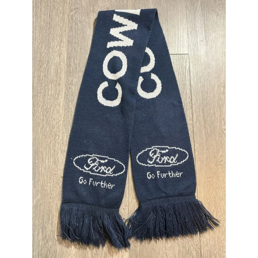 Dallas Cowboys Ford Scarf Go Further Blue Knit Winter NFL Football Texas Fringe